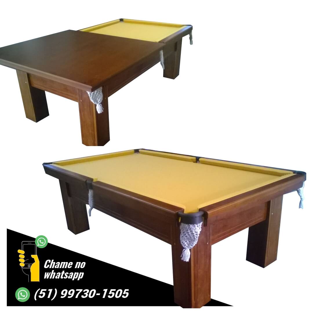 Mesa de Snooker Semi Oficial Com Tampo e Pano Amarelo